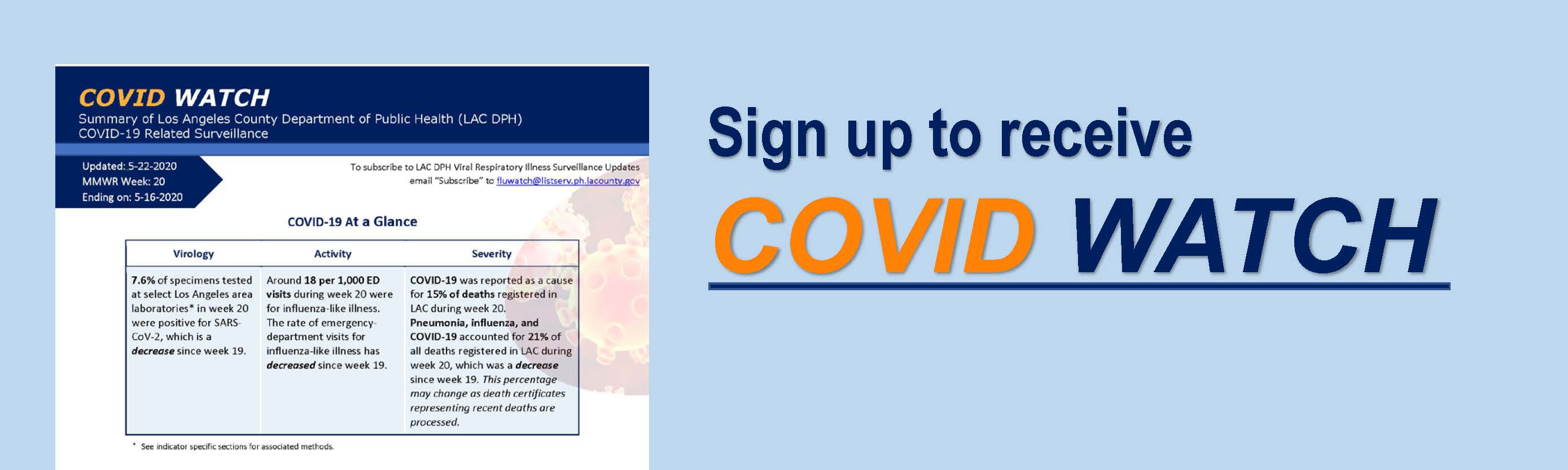 COVID Watch sign up