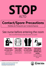 Contact Spore Precautions