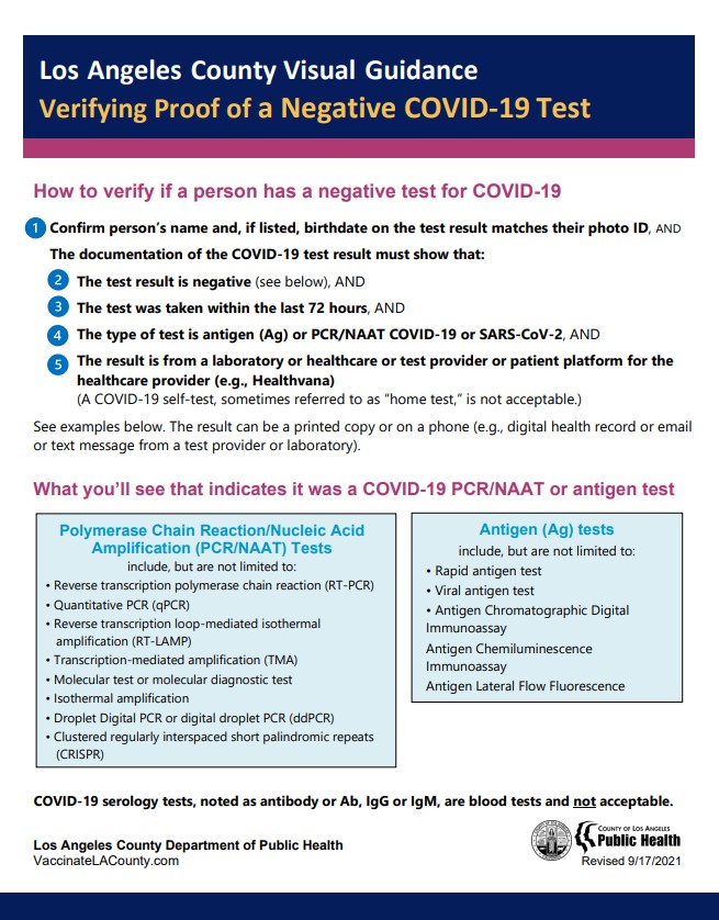 Verifying proof of a negative COVID-19 test