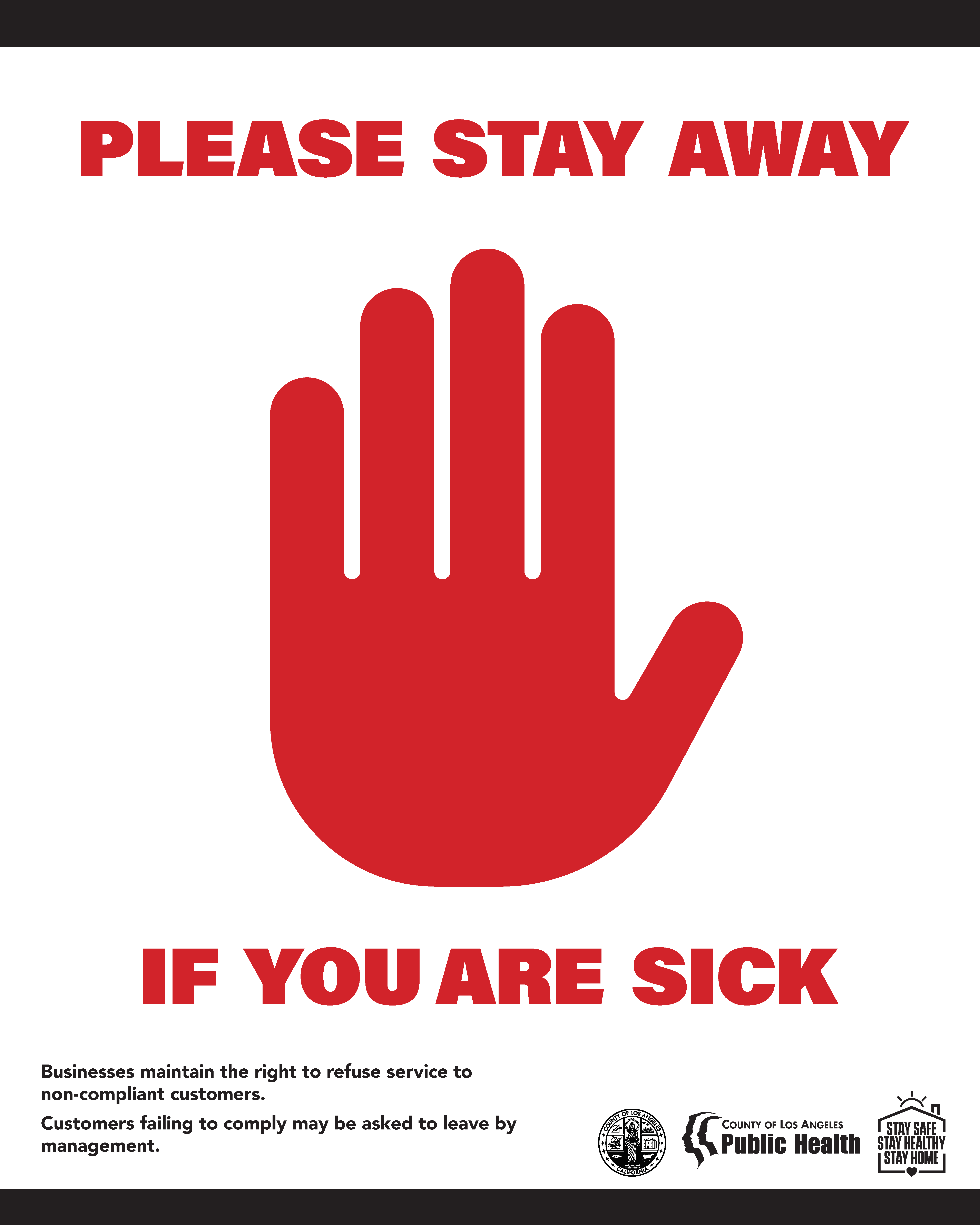 Stay away if sick poster