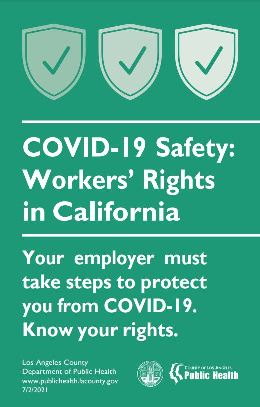 DPH COVID-19 Safety Workers Rights in California - Pamphlet