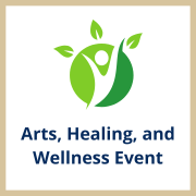 Green logo of someone meditating