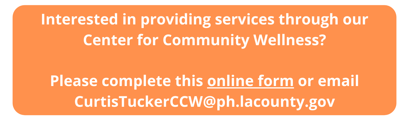interested in providing services at our wellness community? fill out online form