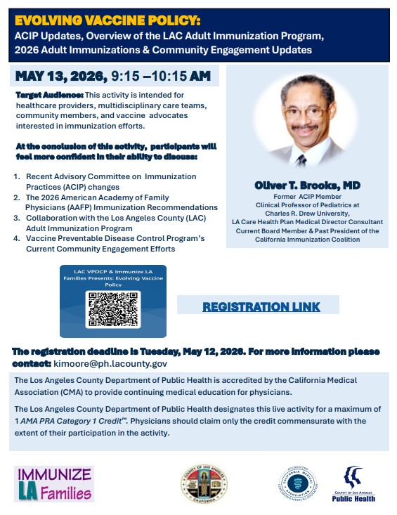 Vaccine webinar flyer