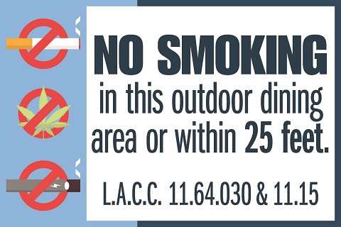 Dining establishments and bars Smoke-Free Sign