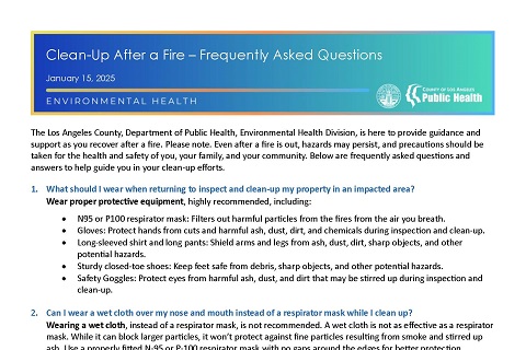 Clean-Up After a Fire - Frequently Asked Questions