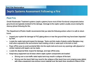 Septic Systems assessment after a fire Flyer
