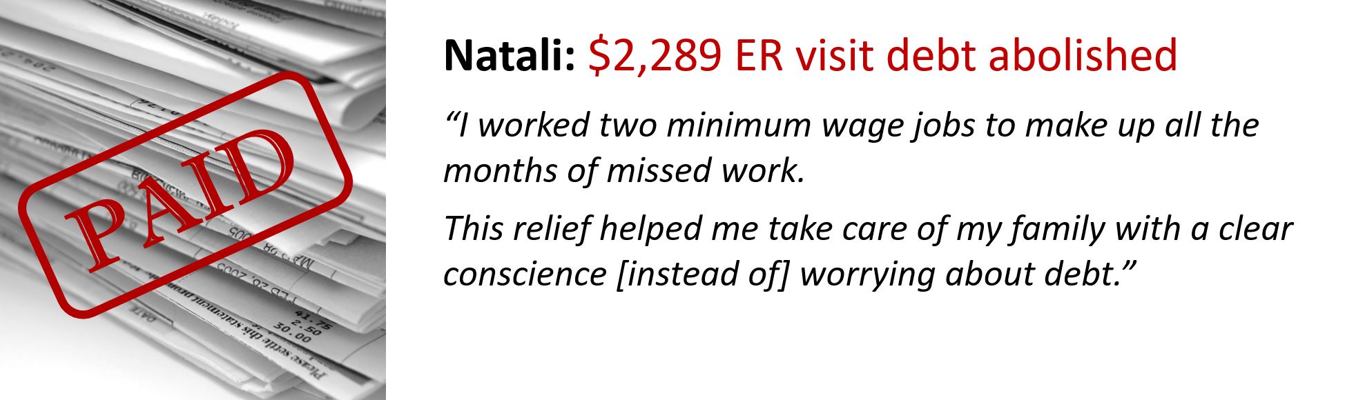 Natali, LA County resident Medical debt