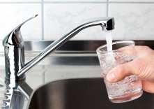 Tap water in a drinking glass