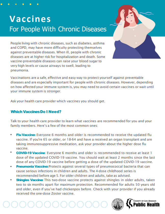 Vaccines for adults with chornic diseases
