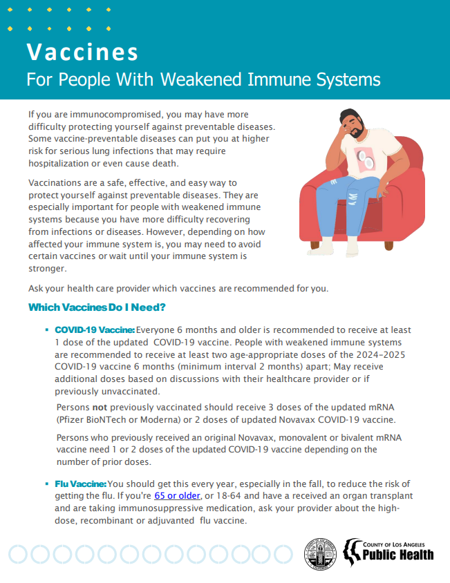 Vaccines for those with weakened immune systems