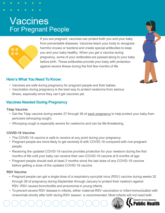 Vaccines for pregnant people