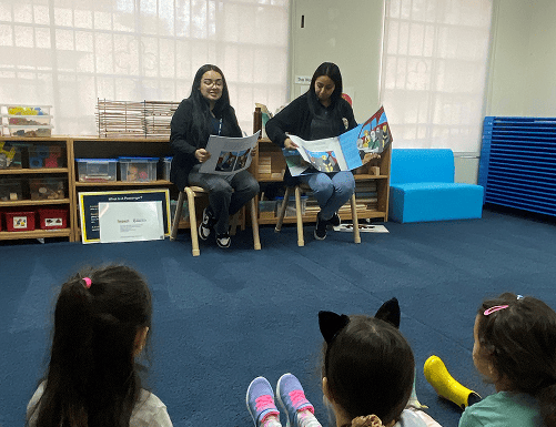 Preschool children exploring car safety lessons in a classroom workshop