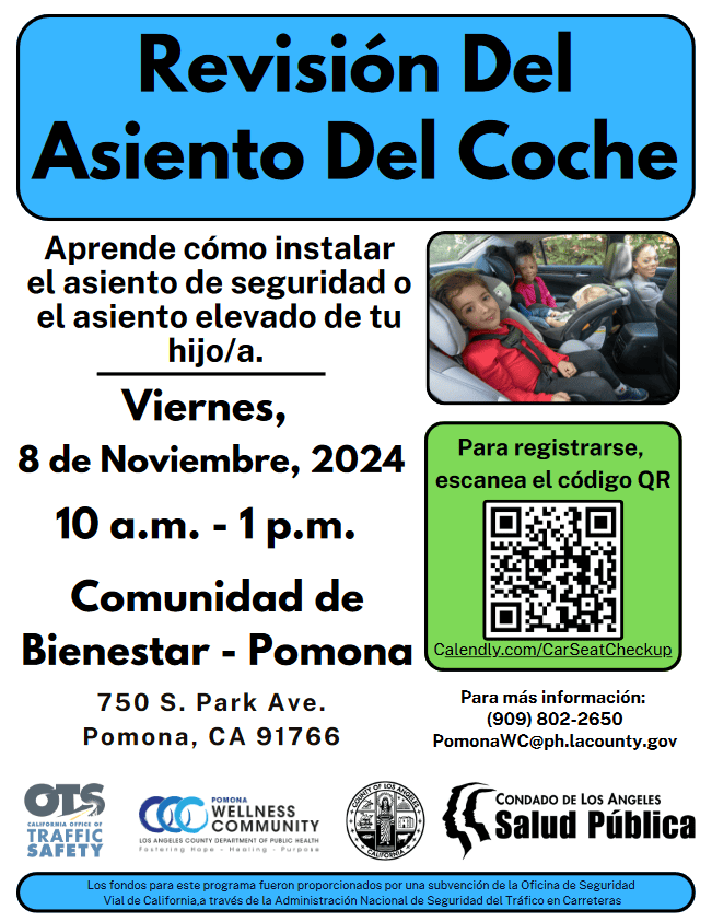 Evento: Viernes 8 de noviembre de 2024 de 10 a.m. a 1 p.m. Comunidad de Bienestar de Pomona