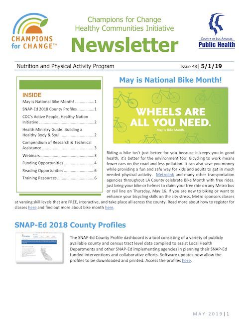 May 1, 2019 Newsletter