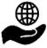 hand icon holding globe
