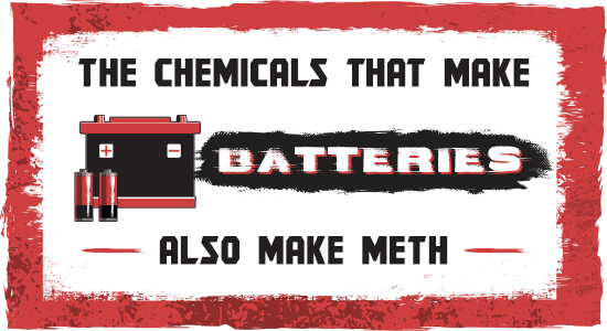 The chemicals that make batteries also make meth